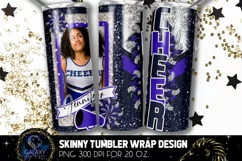 Add Photo Cheer Tumbler Sublimation, Blue Purple Cheerleader Product Image 1