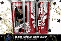 Add Photo Cheer Tumbler Sublimation, Maroon Cheerleader Product Image 1