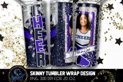 Add Photo Cheer Tumbler Sublimation, Blue Purple Cheerleader Product Image 2