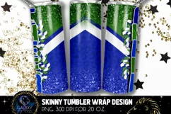 Cheer Tumbler Sublimation Design, Blue Green Cheer Tumbler Product Image 2