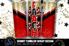 Cheer Coach Tumbler Sublimation, Red Gold Cheer Coach Product Image 1