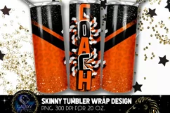 Cheer Coach Tumbler Sublimation, Black Orange Cheer Coach Product Image 1