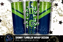 Cheer Coach Tumbler Sublimation, Green Blue Cheer Coach Product Image 1