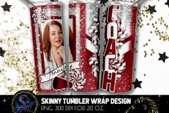 Add Photo Cheer Coach Tumbler Sublimation, Maroon Coach Product Image 1