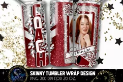 Add Photo Cheer Coach Tumbler Sublimation, Maroon Coach Product Image 2