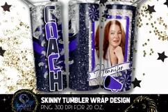 Add Photo Cheer Coach Tumbler Sublimation, Blue Purple Product Image 2