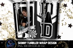 Add Photo Cheer Dad Tumbler Sublimation, Black White Cheer Product Image 1