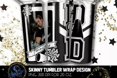 Add Photo Cheer Dad Tumbler Sublimation, Black White Cheer Product Image 1