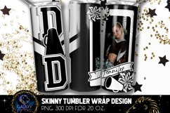 Add Photo Cheer Dad Tumbler Sublimation, Black White Cheer Product Image 2
