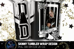 Add Photo Cheer Dad Tumbler Sublimation, Black White Cheer Product Image 2