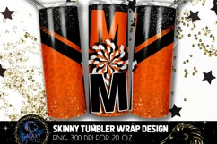 Cheer Mom Tumbler Sublimation Design, Black Orange Cheer Mom Product Image 1