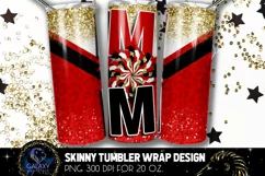 Cheer Mom Tumbler Sublimation, Red White Gold Cheer Mom Product Image 1