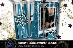 Add Photo Cheer Mom Tumbler Sublimation, Teal White Cheer Product Image 2