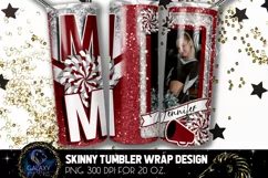 Add Photo Cheer Mom Tumbler Sublimation, Maroon White Cheer Product Image 2