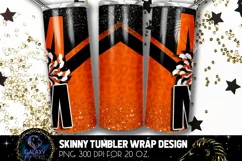 Cheer Mom Tumbler Sublimation Design, Black Orange Cheer Mom Product Image 2