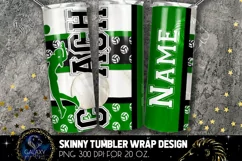 Coach Volleyball Tumbler Sublimation PNG Black Green White Product Image 2