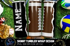 Add Text Football Ball Tumbler Sublimation Design PNG Product Image 1