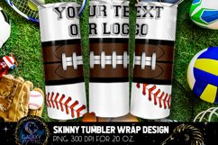 Baseball &amp; Football Sublimation Tumbler, Football Baseball Product Image 1