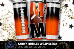 Football Mom Tumbler Sublimation, Orange Black Football Mom Product Image 1