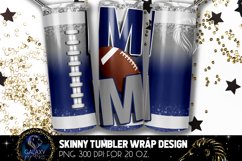 Football Mom Tumbler Sublimation, Blue Gray Football Mom Product Image 1