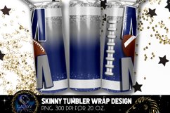 Football Mom Tumbler Sublimation, Blue Gray Football Mom Product Image 2