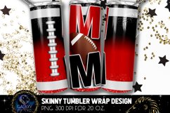 Football Mom Tumbler Sublimation, Red Black Football Mom Product Image 1