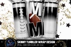 Football Mom Tumbler Sublimation, White Black Football Mom Product Image 1