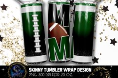 Football Mom Tumbler Sublimation, Green White Black Football Product Image 1
