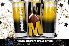 Football Mom Tumbler Sublimation, Yellow White Football Mom Product Image 1