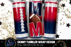 Football Mom Tumbler Sublimation, Blue Red Football Mom Product Image 1