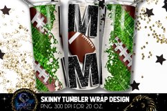 Football Mom Tumbler Sublimation, Black Glitter Football Product Image 1