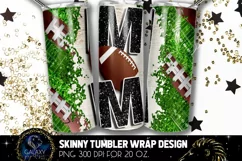 Football Mom Tumbler Sublimation, Black Glitter Football Product Image 1