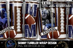Add Photo Blue Football Mom Tumbler Design, Football Mom Product Image 1