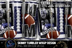 Add Photo Blue Football Mom Tumbler Design, Football Mom Product Image 1
