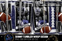 Add Photo Blue Football Mom Tumbler Design, Football Mom Product Image 2