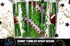 Football Mom Tumbler Sublimation, Green Glitter Football Product Image 2