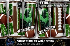 Add Photo Green Football Mom Tumbler Design, Football Mom Product Image 2
