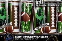 Add Photo Green Football Mom Tumbler Design, Football Mom Product Image 1