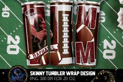 Add Photo Maroon White Football Mom Tumbler Design, Football Product Image 1