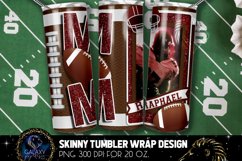 Add Photo Maroon White Football Mom Tumbler Design, Football Product Image 2