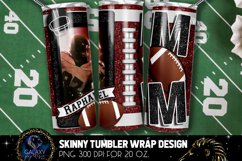 Add Photo Maroon Black Football Mom Tumbler Design, Footbal Product Image 1