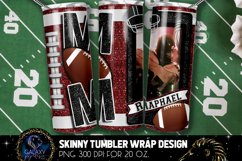 Add Photo Maroon Black Football Mom Tumbler Design, Footbal Product Image 2