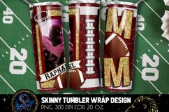 Add Photo Maroon Gold Football Mom Tumbler Design, Football Product Image 1