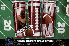 Add Photo Maroon Silver Football Mom Tumbler Design, Footbal Product Image 1
