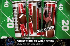 Add Photo Red Football Mom Tumbler Design, Football Mom Product Image 2