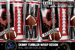 Add Photo Red Football Mom Tumbler Design, Football Mom Product Image 1
