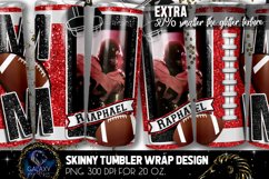 Add Photo Red Football Mom Tumbler Design, Football Mom Product Image 2