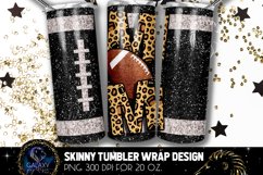 Football Mom Tumbler Sublimation, Black Glitter Football Product Image 1