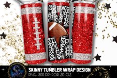 Football Mom Tumbler Sublimation, Pink Glitter Football Product Image 1