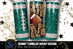 Football Mom Tumbler Sublimation, Teal Glitter Football Product Image 1
